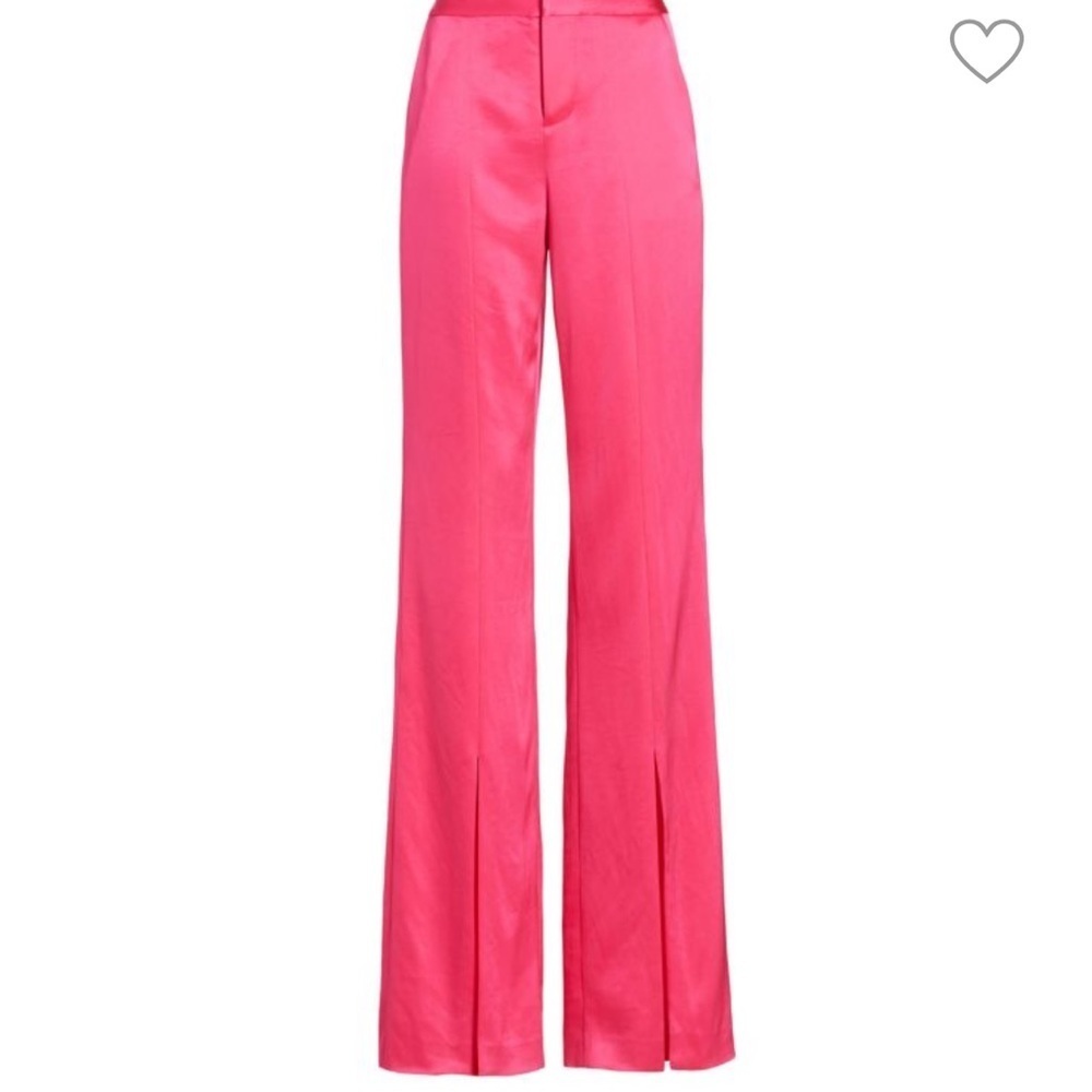 NWT Alice + Olivia Elegant Pink Women's satin Pants - Picture 1 of 13